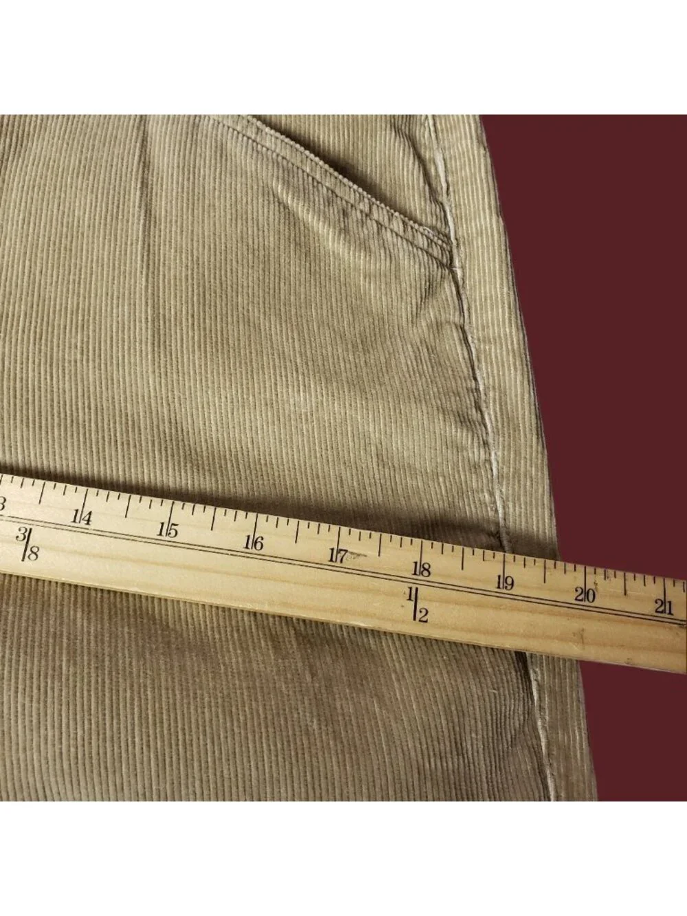 Jeanswest Corduroy Straight-Leg Women Pants With Pockets khaki Size 11 b